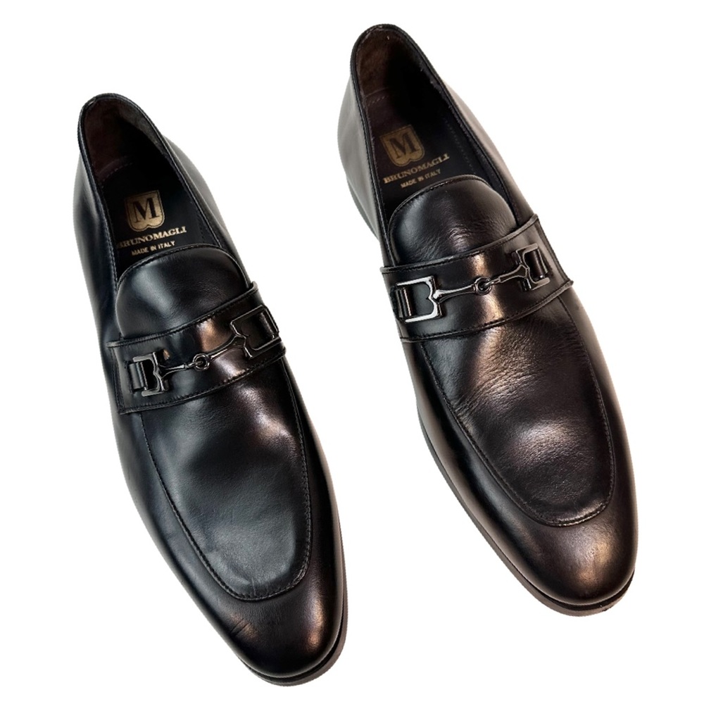 Bruno Magli Men's Black Jaguar Leather Loafer Color: Black Size:11 Made in Italy